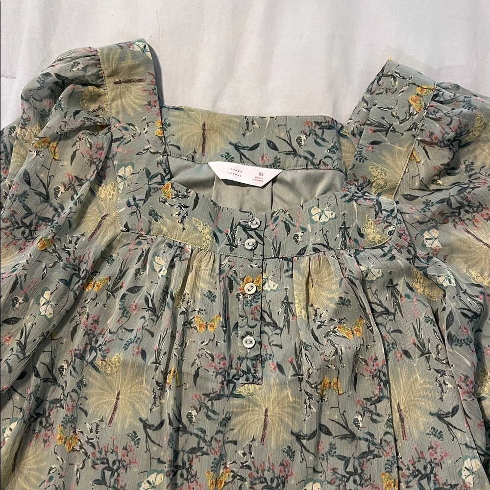 LC Lauren Conrad Floral Print Top
